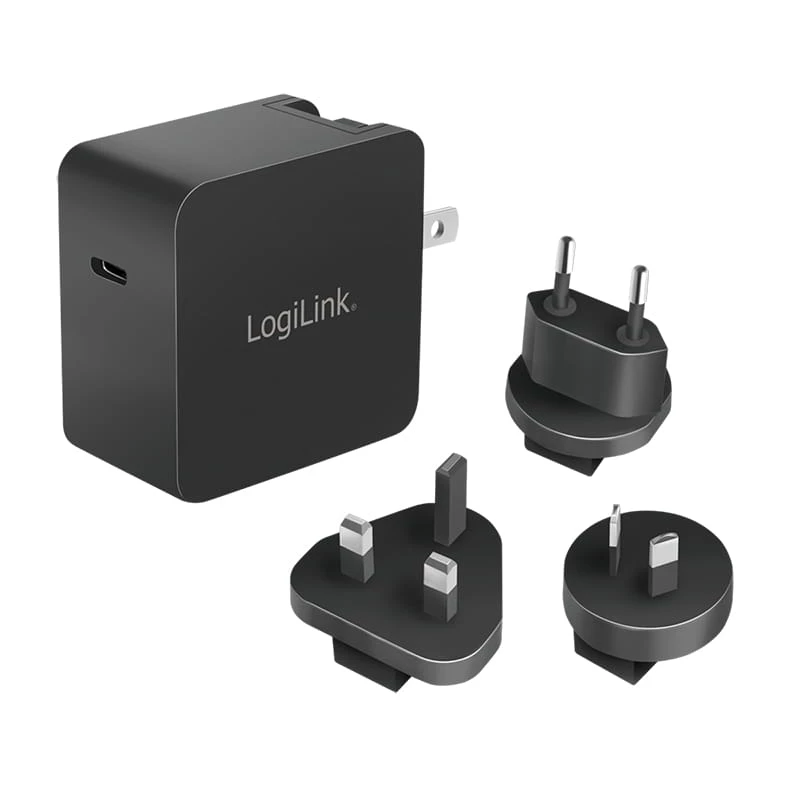 Caricabatterie da viaggio LogiLink PA0302 universale nero ricarica rapida AC