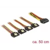Cavo SATA DeLOCK 60158 0,5m SATA 15 pin 4 x SATA 15 pin multicolore