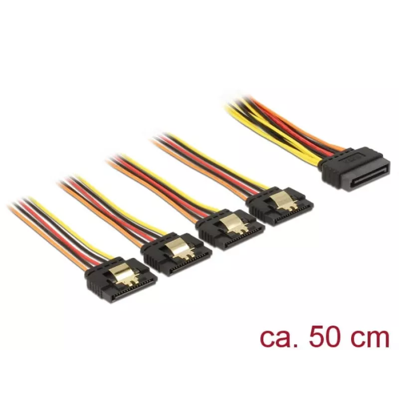 Cavo SATA DeLOCK 60158 0,5m SATA 15 pin 4 x SATA 15 pin multicolore