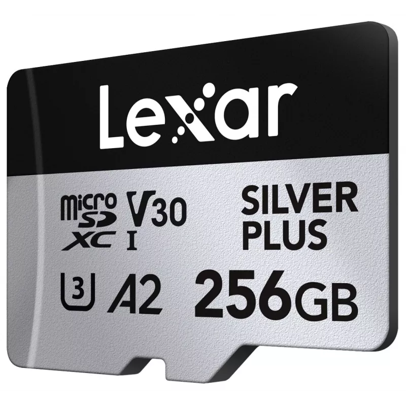 Scheda di memoria microSD 256GB C10 A2 U3 V30 205/150MB/s Silver Plus