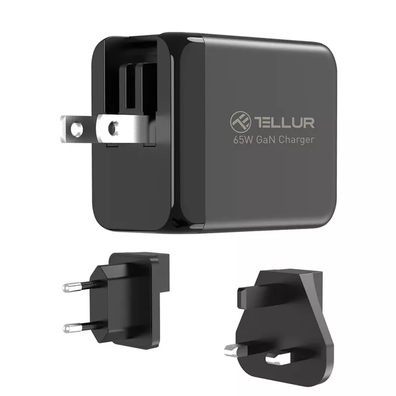 Caricabatterie da parete Tellur TLL151451 65W, 3 porte (2x USB-C, 1x USB-A)