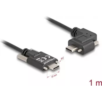 Cavo DeLOCK USB 2.0 connettore maschio USB Type-C su connettore maschio USB Type-C angolato sinistra/destra PD 3.0 60W 1m