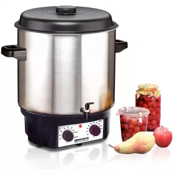 Rommelsbacher KA 2004/E macchina per vin brulé e conserve con rubinetto di scarico, 27 L, acciaio inox