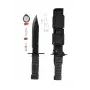 Coltello da sopravvivenza a lama fissa Mil-Tec Special Forces 15368000 – acciaio inox, full tang, lunghezza totale 310 mm, lama 185 mm, nero