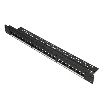 Patch panel Extralink 24 porte U/UTP (UTP) modulare, 1U, nero, larghezza 482,6 mm