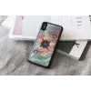 Custodia smartphone iKins per iPhone XS / XS S — design Flower Garden, nero