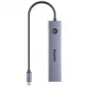 Hub USB-C Unitek H1124AGY01 con 100W PD, HDMI 2.0, 2x USB‑A, 2x USB‑C, lettore schede SD/microSD — alluminio