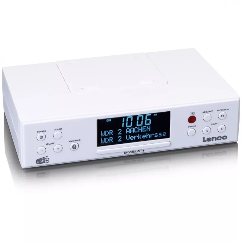 Lenco KCR-190WH radio da cucina sottopensile con PLL FM, DAB+ e Bluetooth, bianco