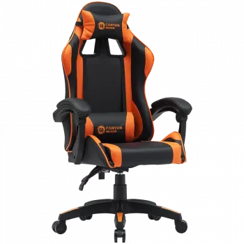 Sedia gaming CANYON Core SGCH2 nero arancione — design ergonomico, regolabile in altezza