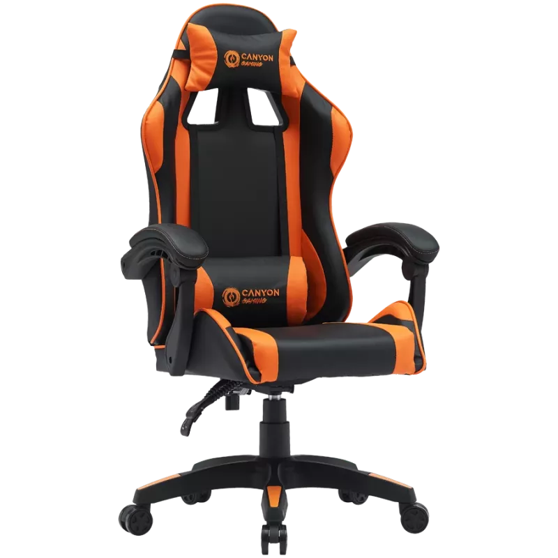 Sedia gaming CANYON Core SGCH2 nero arancione — design ergonomico, regolabile in altezza