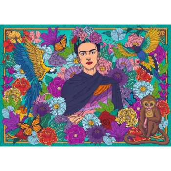 Puzzle - Il paradiso di Frida Kahlo: pappagalli, scimmie 1000 pezzi