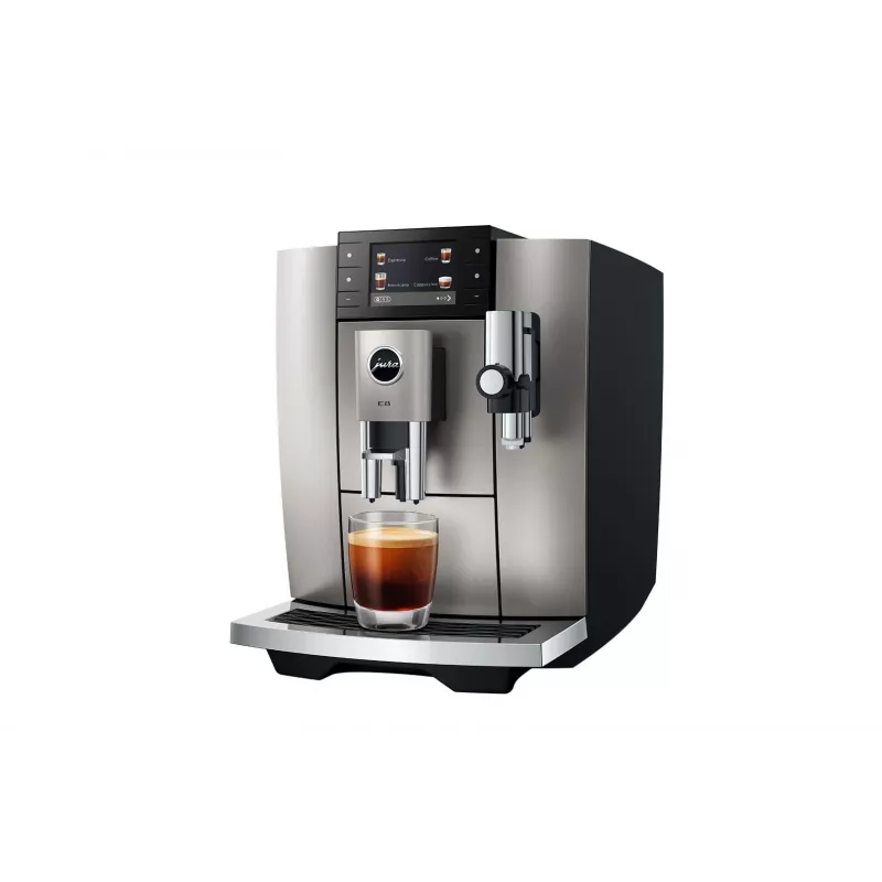 Macchina per espresso JURA E8 automatica 1,9 l argento – 15 bar, display 3,5 pollici, macinacaffè, montalatte