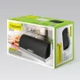 Portapane da tavolo Maestro MR-1676 nero – acciaio inox, coperchio a scatto, 385×255×190 mm