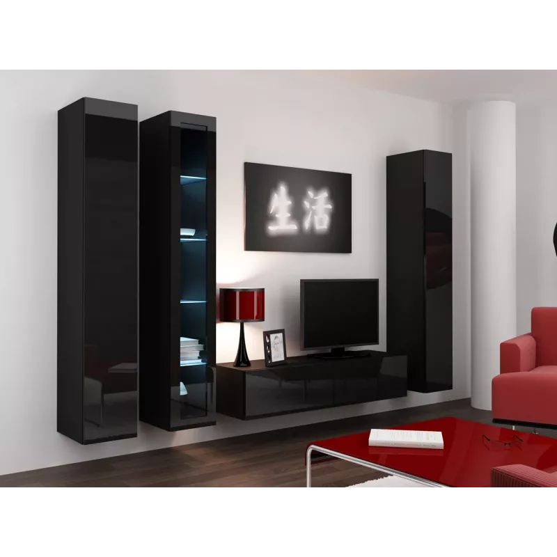 Vetrina Cama VIGO '180' 180/40/30 nero/nero lucido
