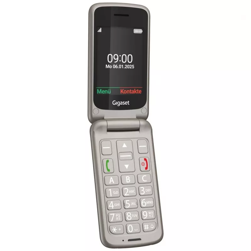 Gigaset GL595 telefono cellulare a conchiglia, 2,8 pollici, argento