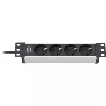 Brennenstuhl 1390007004 Prolunga 2 m 4 prese AC per interni nero - argento (1390007004)