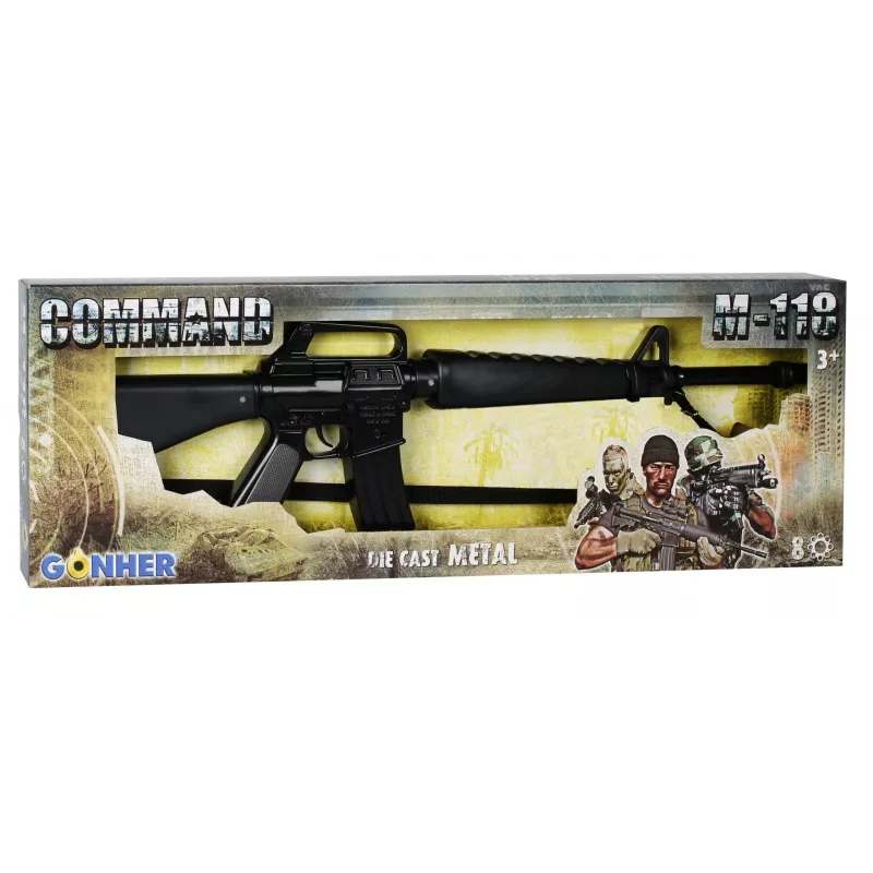 Pulio Commando fucile GONHER 118/6 metallo — fucile giocattolo a dardi, 8 colpi