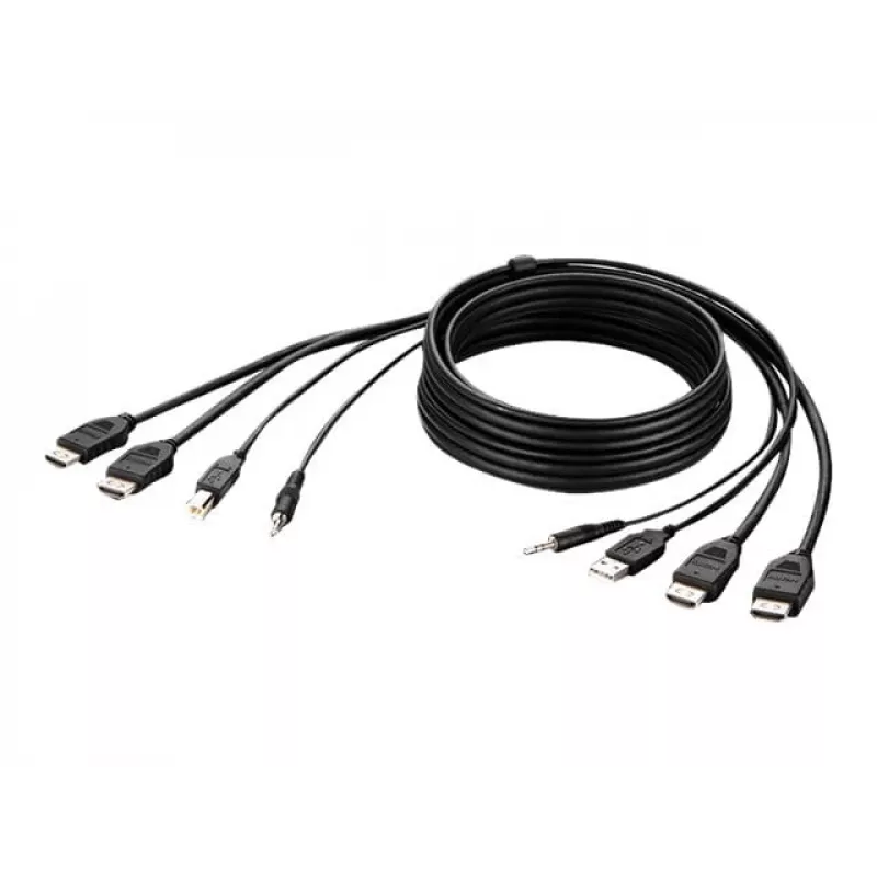Cavo combo Belkin Secure KVM - cavo video / USB / audio - conforme TAA - USB, mini jack, HDMI (M)