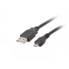Cavo USB 2.0 LANBERG CA-USBM-10CC-0018-BK, Micro-USB B su USB A, 1,8 m, nero