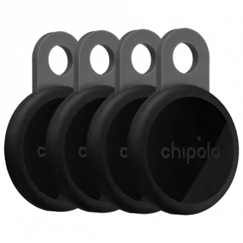 Chipolo LOOP confezione da 4 tracker Bluetooth ricaricabili Charcoal compatibile Apple Find My
