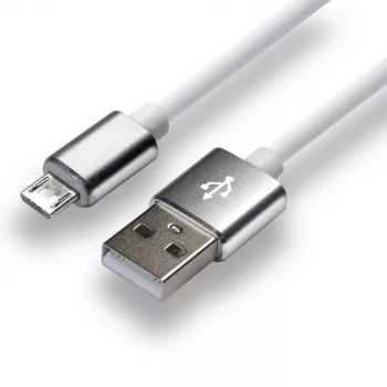 Cavo everActive USB 1m - bianco, silicone, ricarica rapida, 2,4A - CBS-1MW