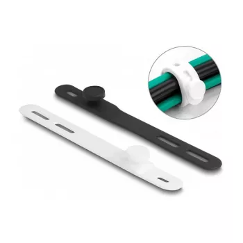 Fascetta fermacavi riutilizzabile DeLOCK Soft Tie 10 pezzi nero bianco