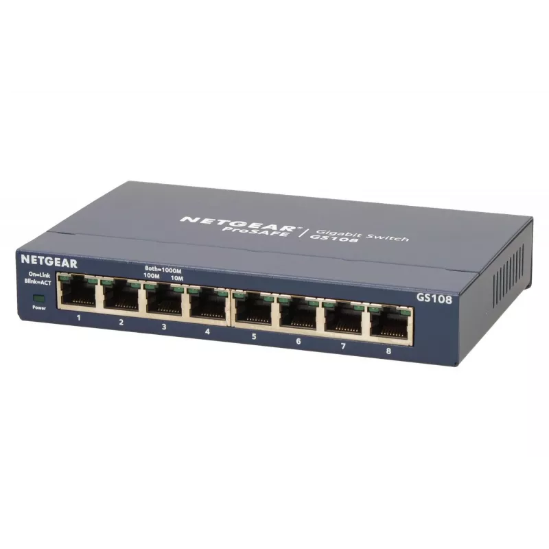 Switch non gestito NETGEAR GS108GE, 8 porte, Gigabit Ethernet, 16 Gbit/s