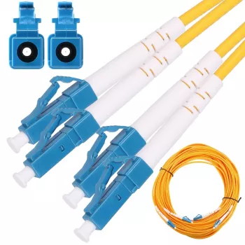 Cavo patch in fibra ottica Extralink EX.2862 LC–LC 0,5 m G.652D FTTH giallo full duplex