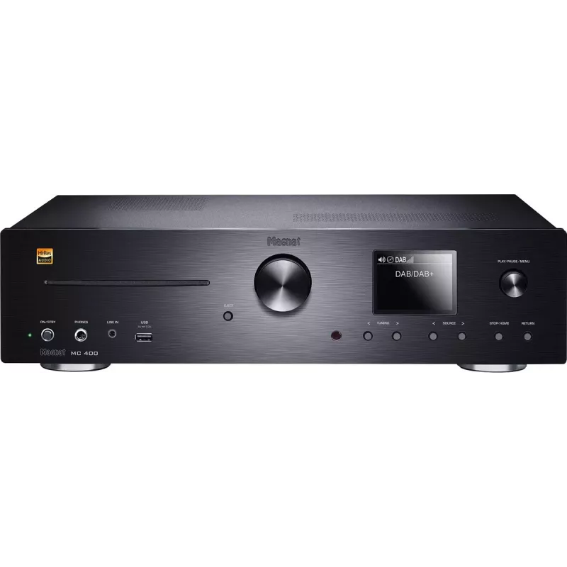 Sintoamplificatore stereo Magnat MC 400 — 2.0 canali, 40 W per canale, lettore CD, Wi-Fi, Bluetooth, DAB/FM, Ethernet (nero)