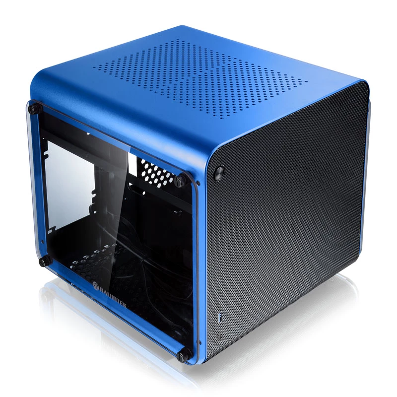 Case PC Mini-ITX RAIJINTEK METIS EVO TG — vetro temperato, blu