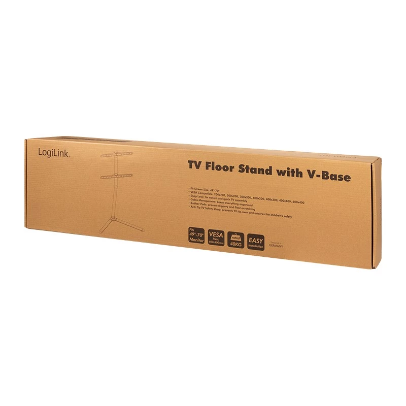 LogiLink BP0079 supporto TV da pavimento con base a V, 49-70 pollici, 40 kg, nero