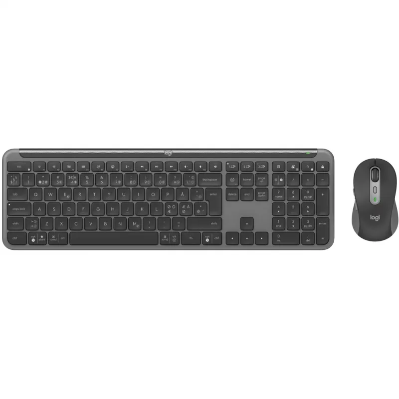 Logitech Signature slim Combo MK950 - set tastiera-mouse - wireless - Bluetooth 5,1 LE - QWERTY - nordico - grafite (920-012488)