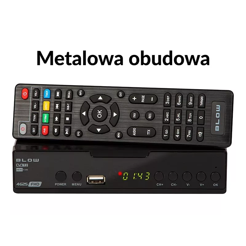 Sintonizzatore TV digitale BLOW 4625FHD DVB-T2 H.265 ricevitore terrestre, HDMI, USB, SCART, Ethernet, S/PDIF