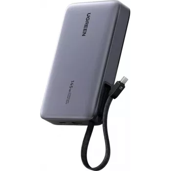 Powerbank UGREEN PB551 20.000 mAh 145W con 1x USB-C, 1x USB-A e cavo integrato (55992B)