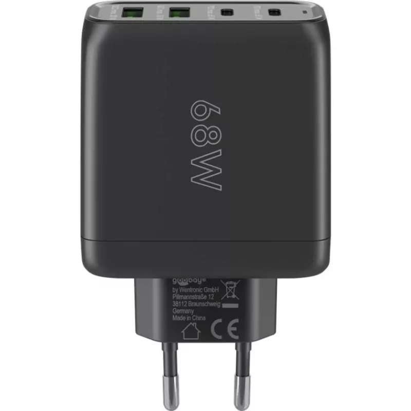 Goobay 64817 caricabatterie per dispositivi mobili cuffie - smartphone - tablet nero AC ricarica rapida per interni (64817)