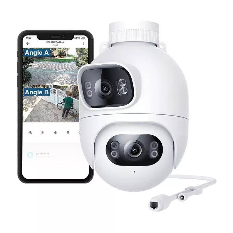 Imilab EC6 Dual telecamera di sicurezza WiFi per esterni, bianca