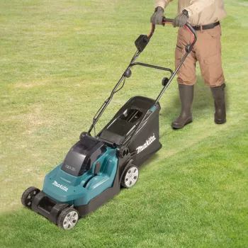 Makita DLM382PM2 - rasaerba - a batteria - 18 V - 4 Ah - 2 batterie - 3700 1/min - 38 cm - 16,9 kg