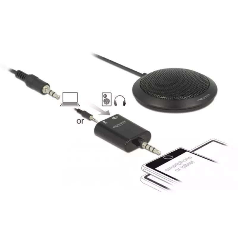 Microfono da tavolo DeLOCK 65873 nero