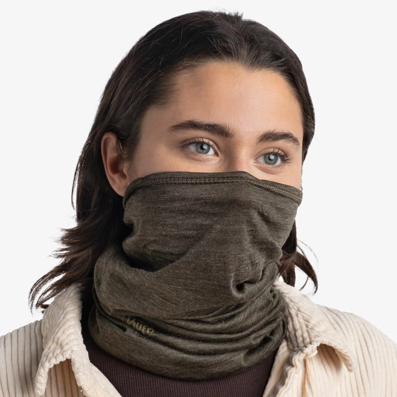 Buff 113010.843.10.00 Merino Lightweight scaldacollo multifunzione per adulti, lana merino, Solid Bark