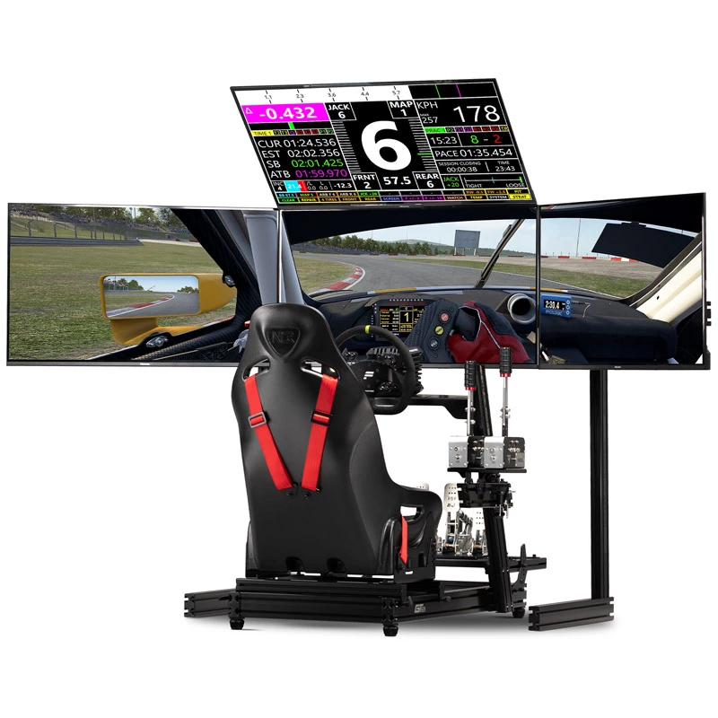 Next Level Racing Elite Quad Monitor Stand Black Edition NLR-E037 - Supporto per monitor
