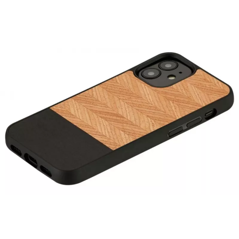 Custodia protettiva Man and Wood per iPhone 12 mini Herringbone nero