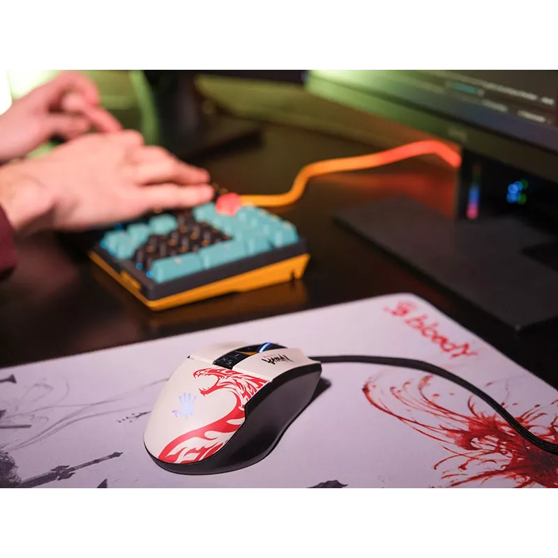 Mouse da gaming con filo A4Tech Bloody L65 MAX RGB 16000 DPI ergonomico per destrimani