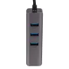 Hub USB-C Akyga AK-AD-66 con 3x USB 3.0 e Gigabit Ethernet, 15 cm, nero