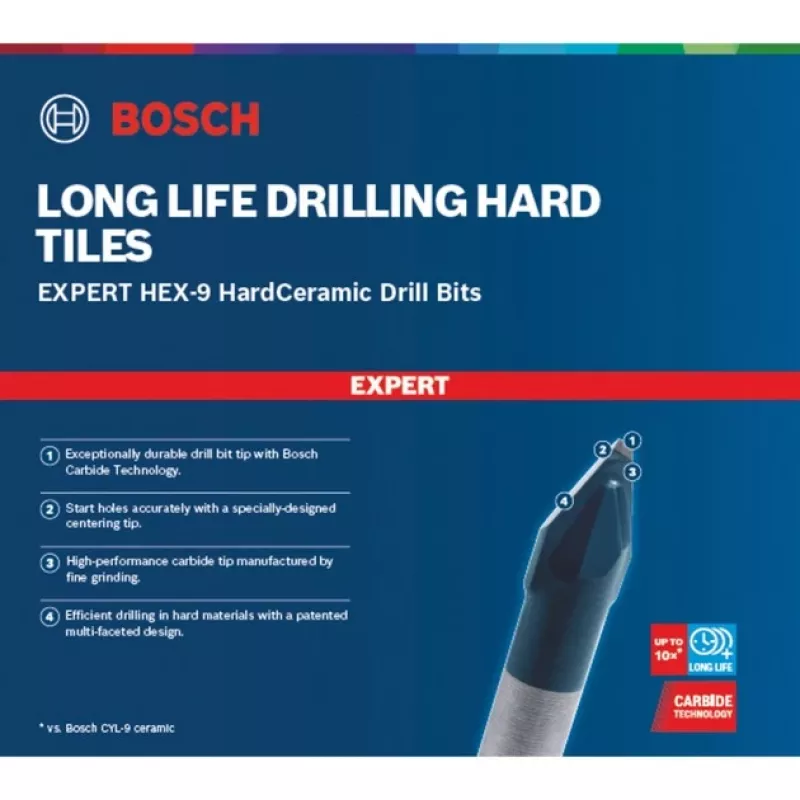 Bosch EXPERT HEX-9 HardCeramic set di punte 5 pezzi