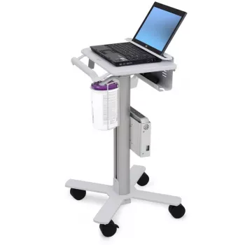 Ergotron StyleView carrello per laptop, SV10 – carrello per notebook – medicale – metallo – bianco, alluminio – dimensione schermo: fino a 43,2 cm (fino a 43,20 cm (17)) (SV10-1100-0)