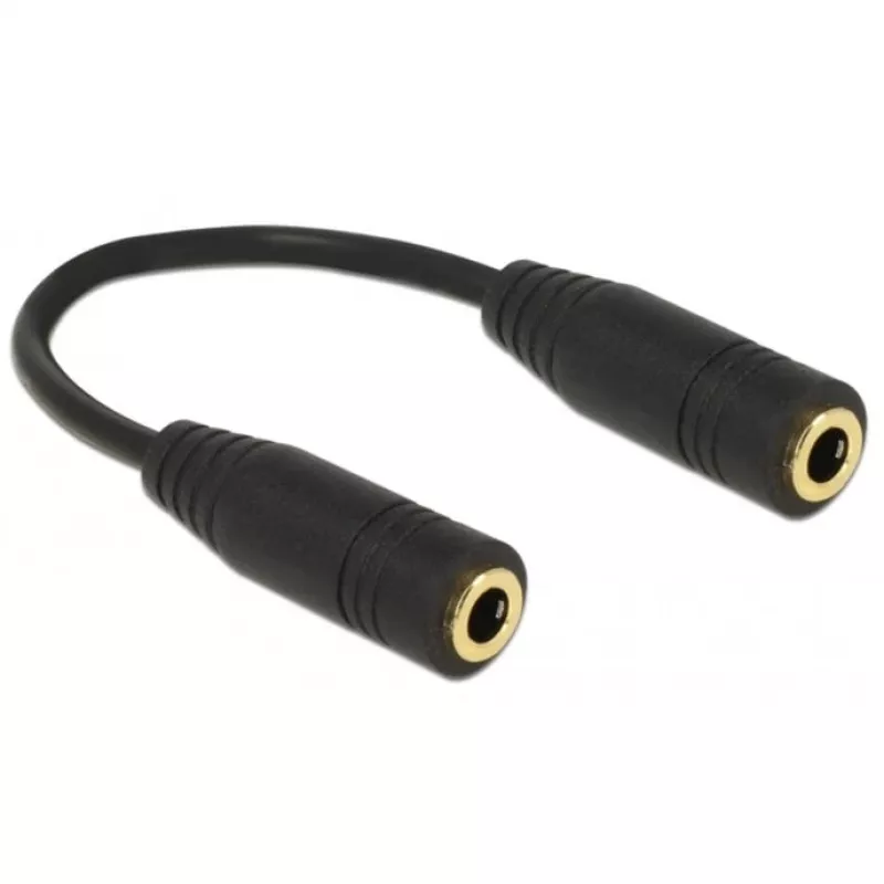 DeLOCK - adattatore audio invertito - mini connettore maschio 4 poli (M) a mini connettore maschio 4 poli (M) - 13cm - nero (65896)
