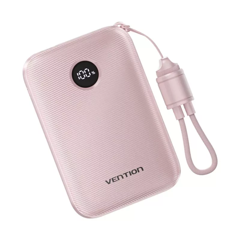 Powerbank Vention FKAP0-C 10000 mAh, 2× USB-C + 1× USB-A, 22,5 W, rosa