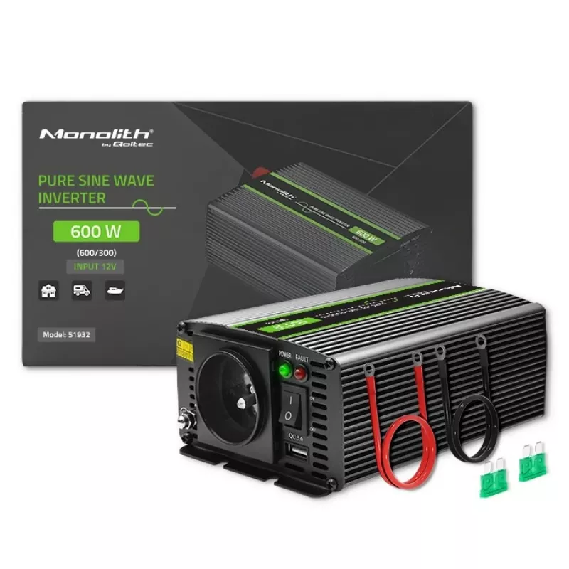 Inverter per auto Qoltec Monolith 600 W 12 V