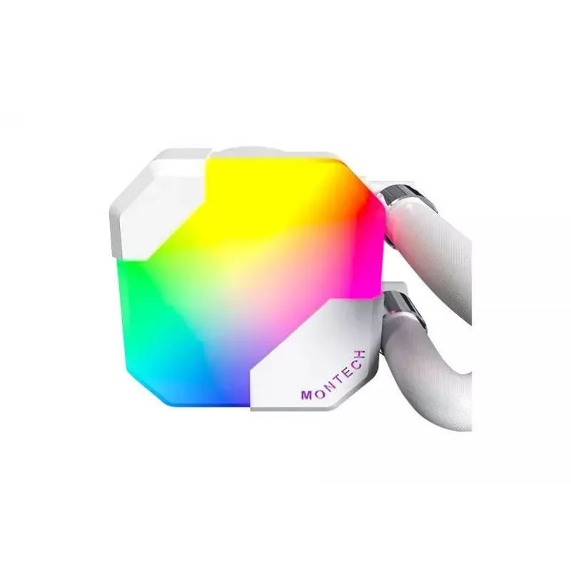 Dissipatore liquido AIO Montech Hyper Flow ARGB 240 mm bianco — radiatore 240 mm, illuminazione ARGB, versione bianca