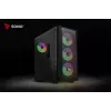 Case PC SAVIO Noctis Flow RGB — Cube, ATX/Mini-ITX, 3x ventole frontali da 120 mm, pannello laterale in vetro temperato, GPU max 35 cm